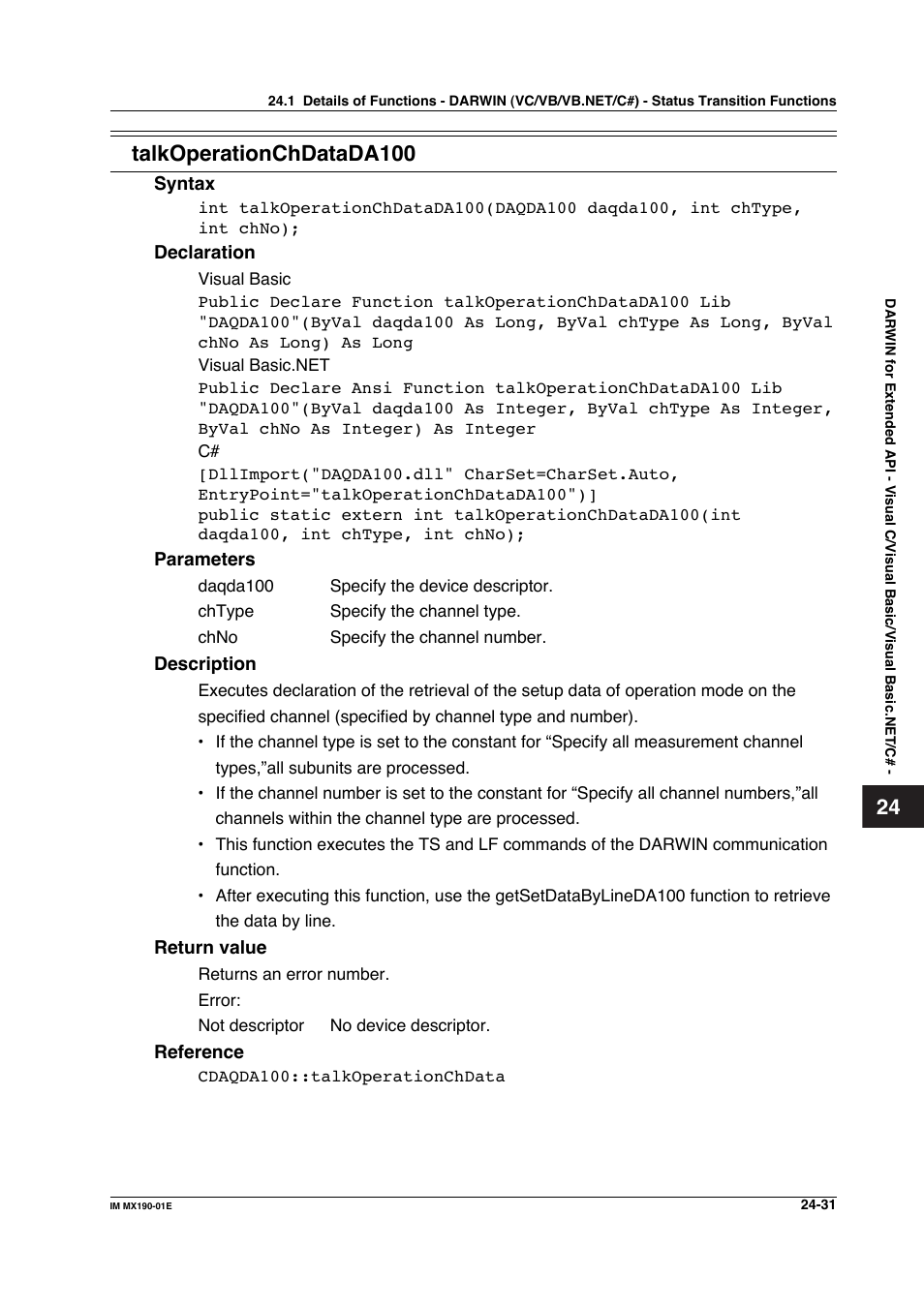 Talkoperationchdatada100 | Yokogawa PC-Based MX100 User Manual | Page 1122 / 1264