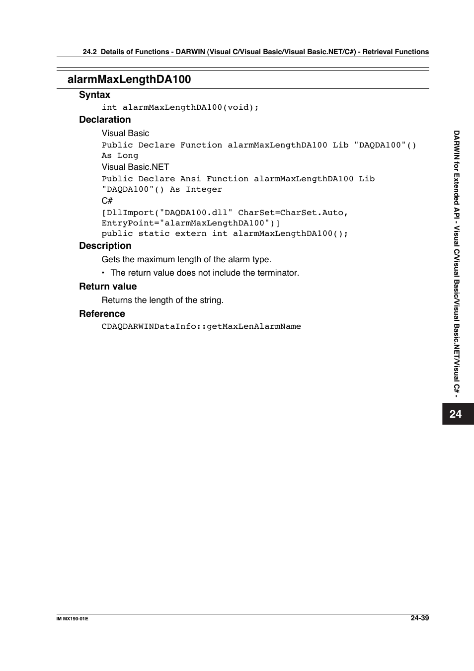 Alarmmaxlengthda100 | Yokogawa PC-Based MX100 User Manual | Page 1130 / 1264