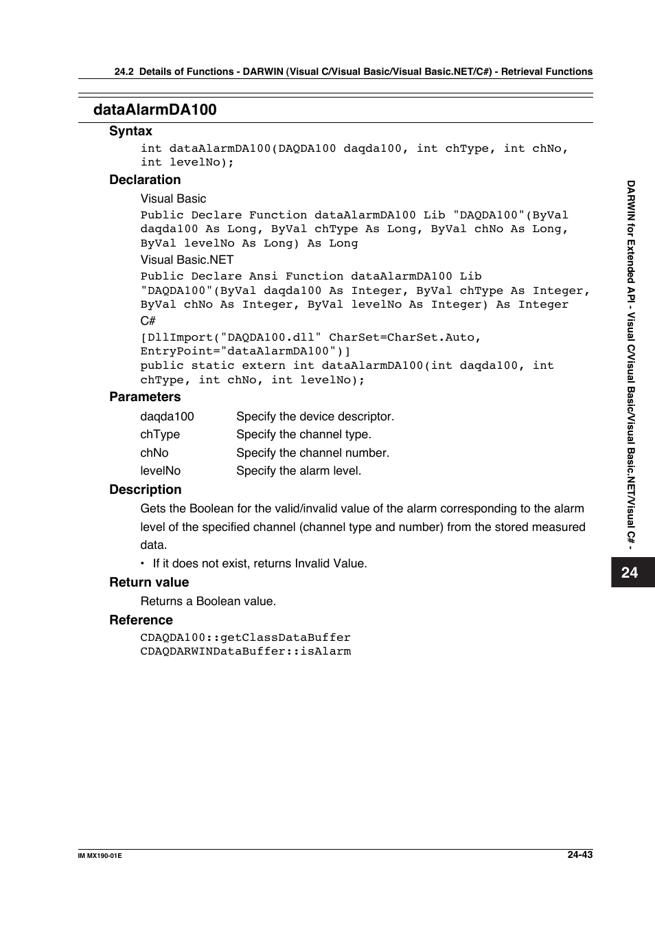 Dataalarmda100 | Yokogawa PC-Based MX100 User Manual | Page 1134 / 1264