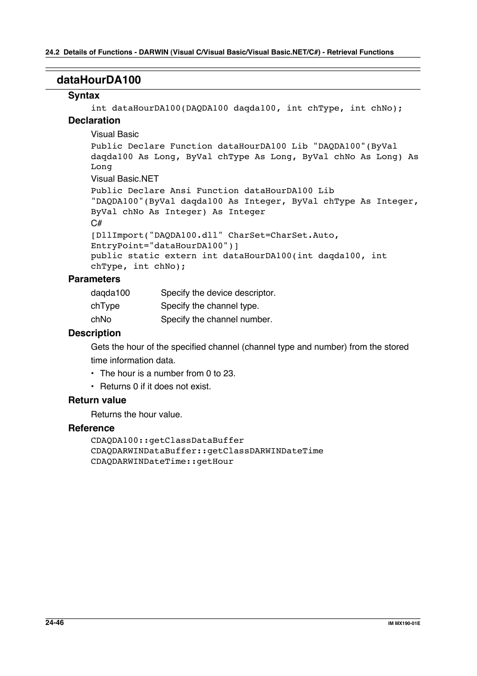 Datahourda100 | Yokogawa PC-Based MX100 User Manual | Page 1137 / 1264