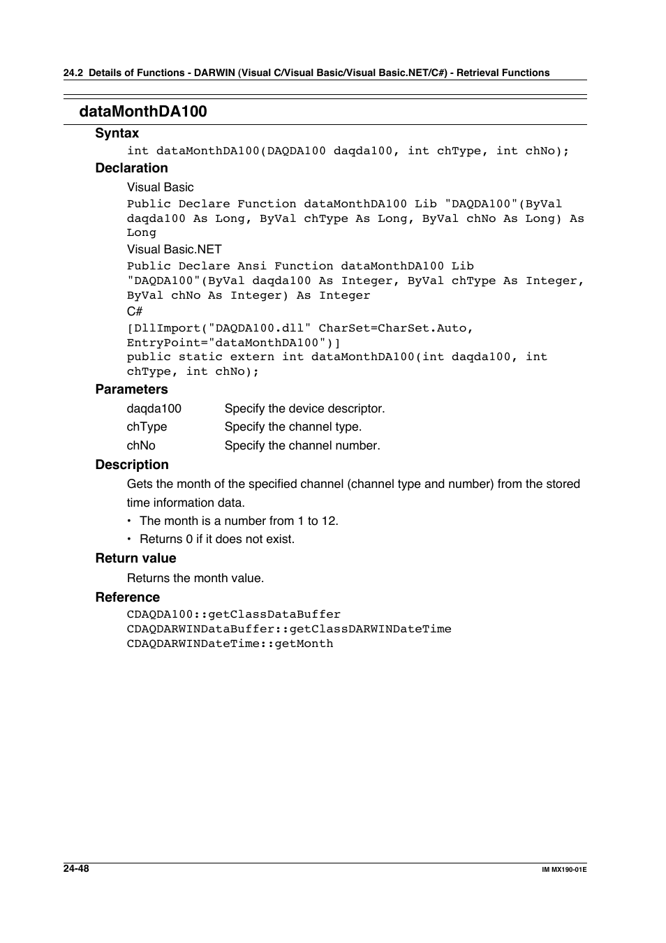 Datamonthda100 | Yokogawa PC-Based MX100 User Manual | Page 1139 / 1264
