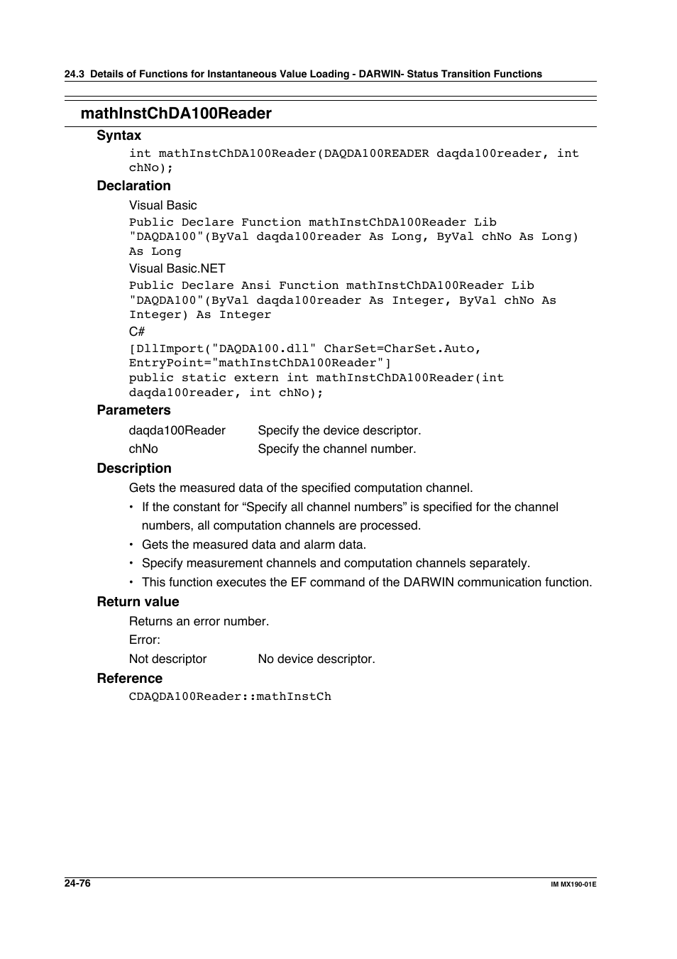 Mathinstchda100reader | Yokogawa PC-Based MX100 User Manual | Page 1167 / 1264