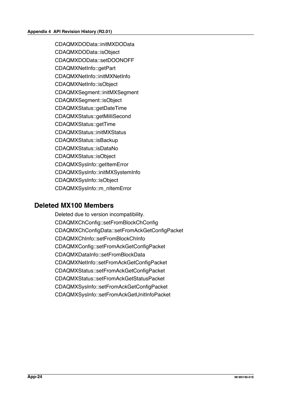 Deleted mx100 members | Yokogawa PC-Based MX100 User Manual | Page 1245 / 1264