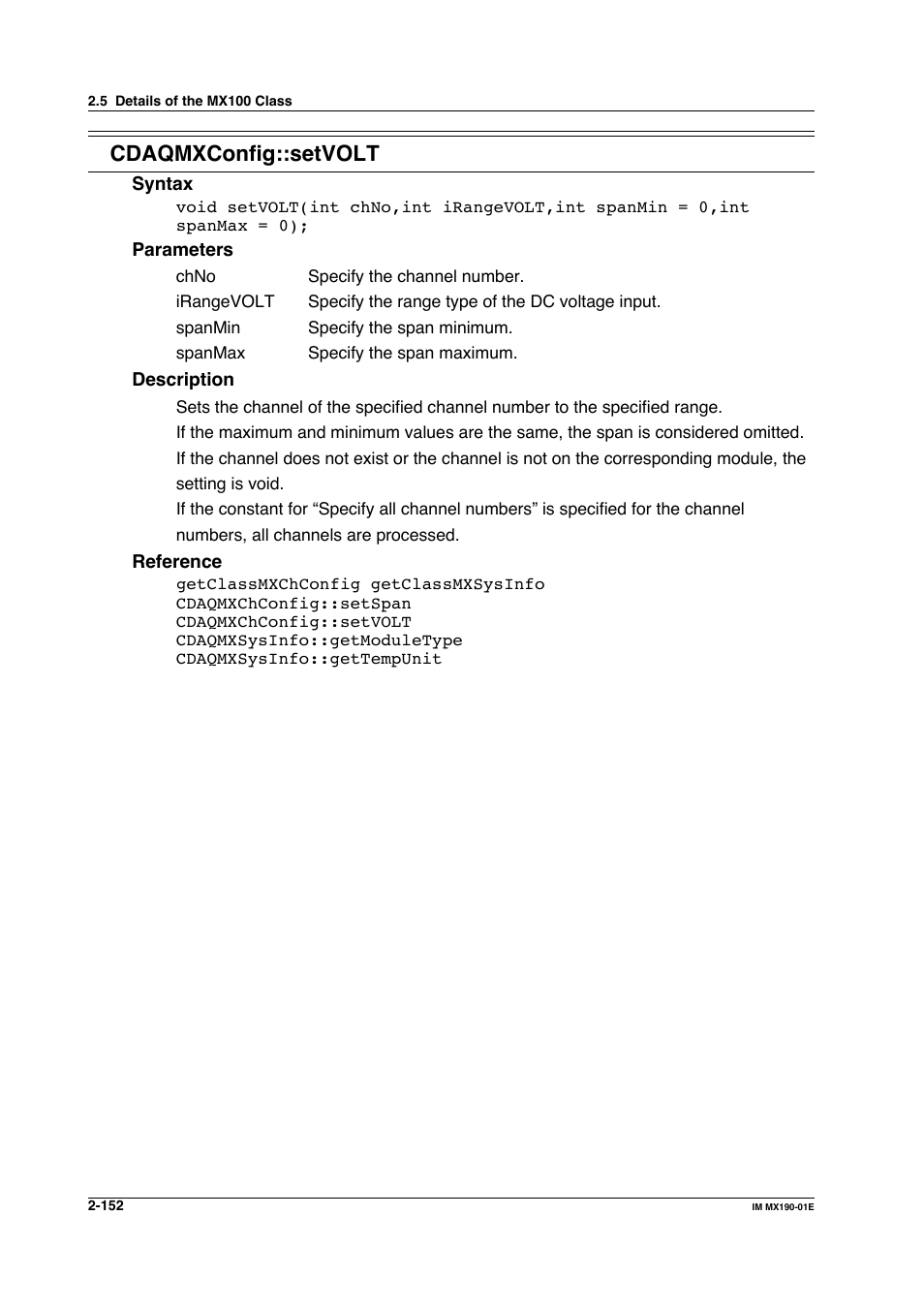 Cdaqmxconfig::setvolt | Yokogawa PC-Based MX100 User Manual | Page 175 / 1264