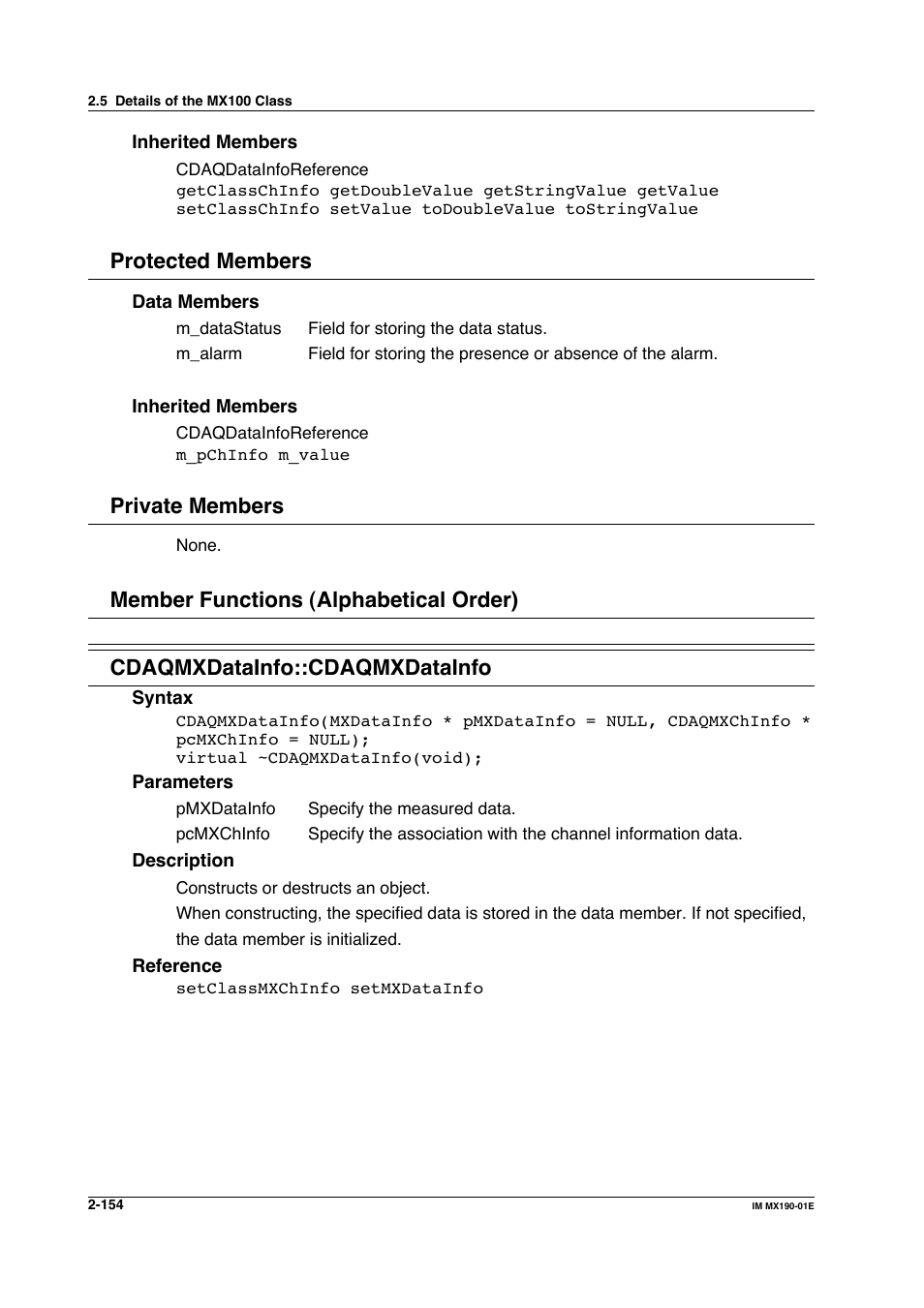 Protected members, Private members | Yokogawa PC-Based MX100 User Manual | Page 177 / 1264