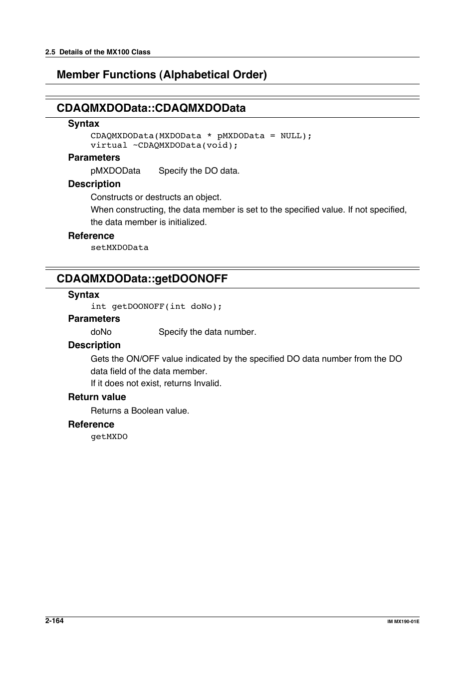 Cdaqmxdodata::getdoonoff | Yokogawa PC-Based MX100 User Manual | Page 187 / 1264