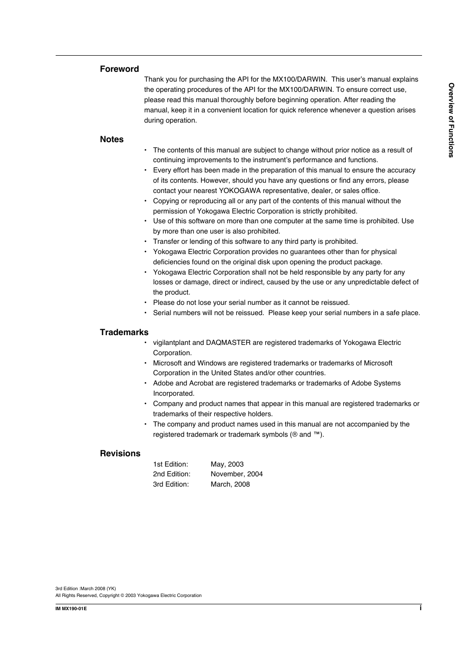 Foreword | Yokogawa PC-Based MX100 User Manual | Page 2 / 1264