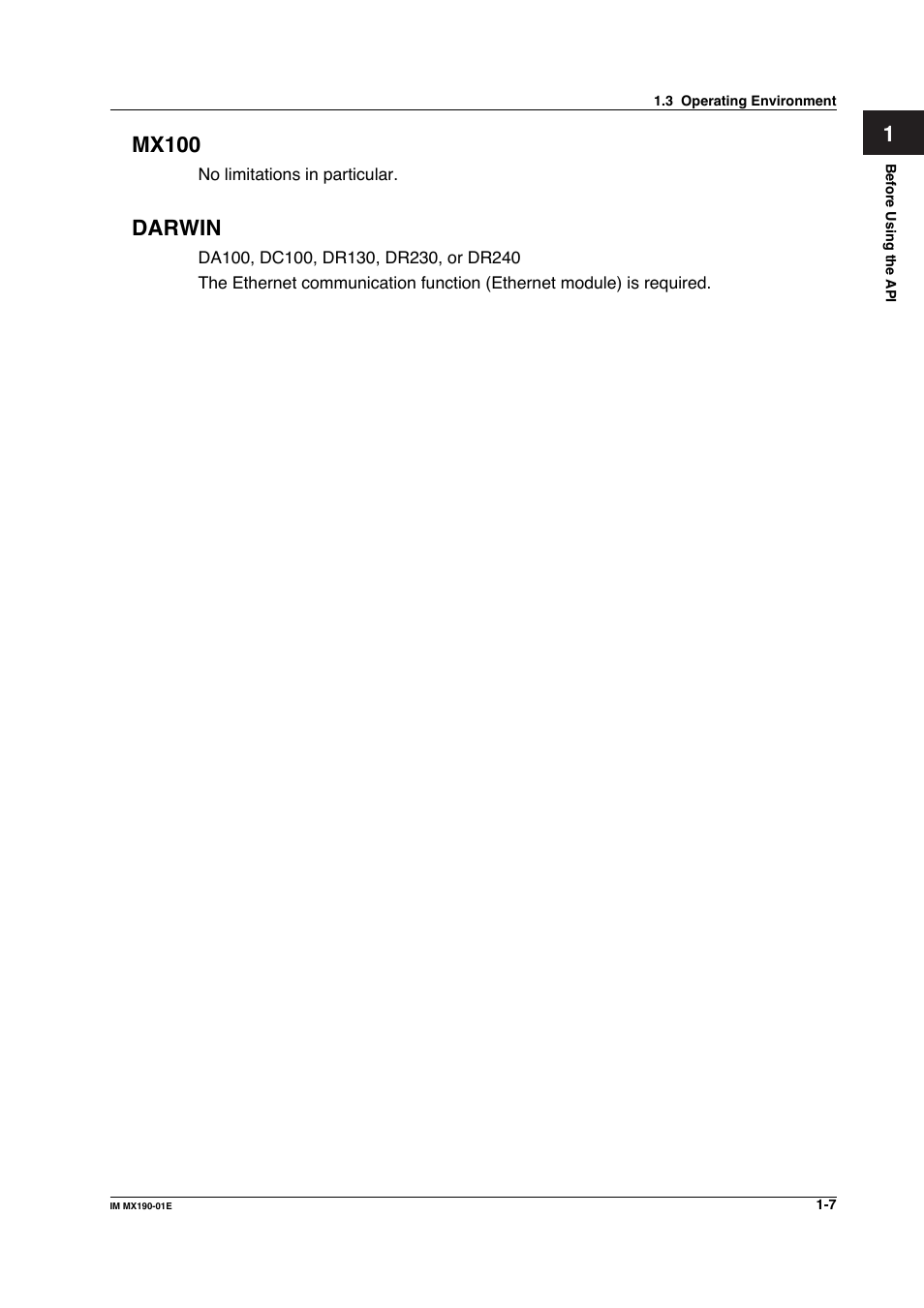 1mx100, Darwin | Yokogawa PC-Based MX100 User Manual | Page 22 / 1264