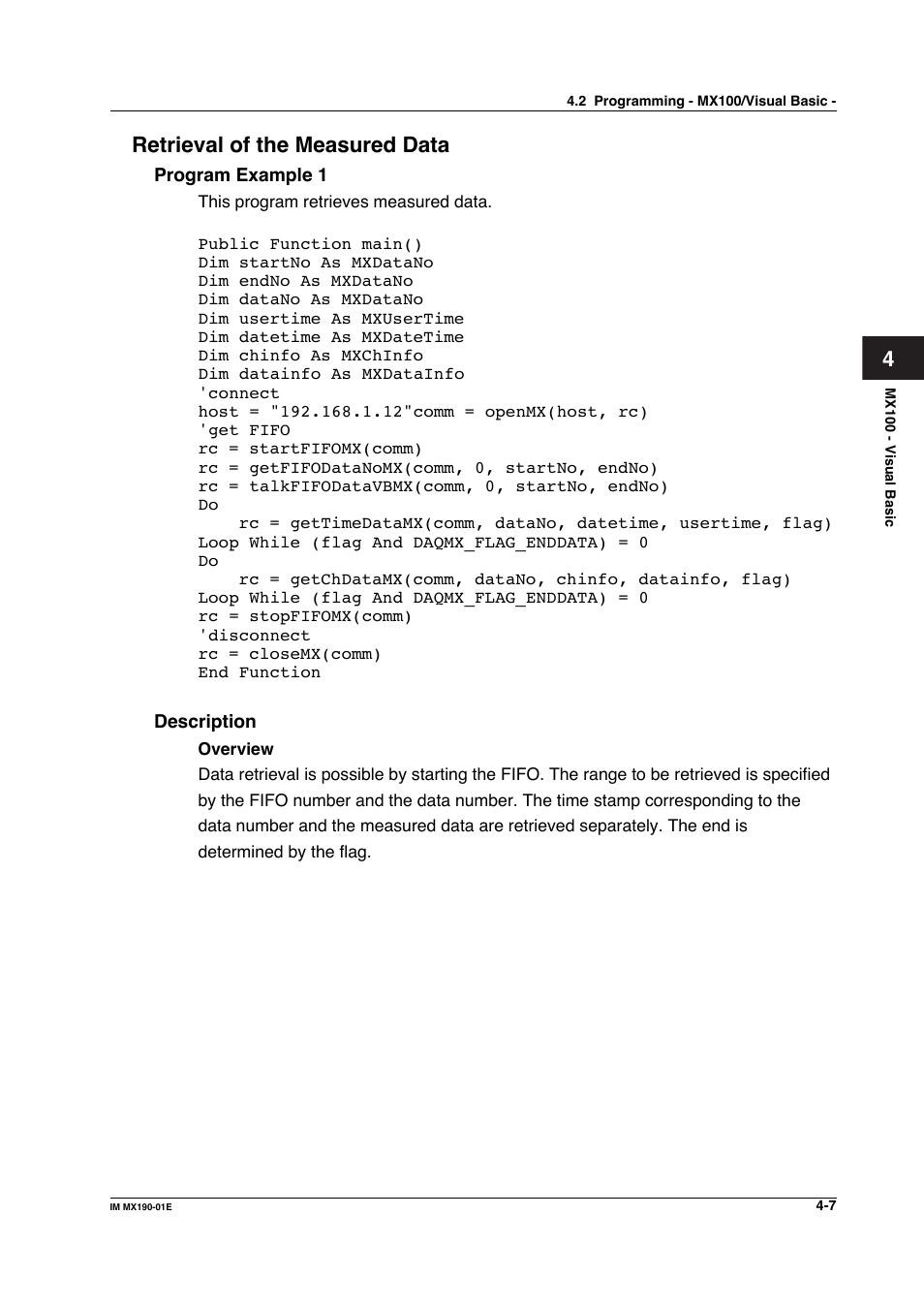 4retrieval of the measured data | Yokogawa PC-Based MX100 User Manual | Page 254 / 1264