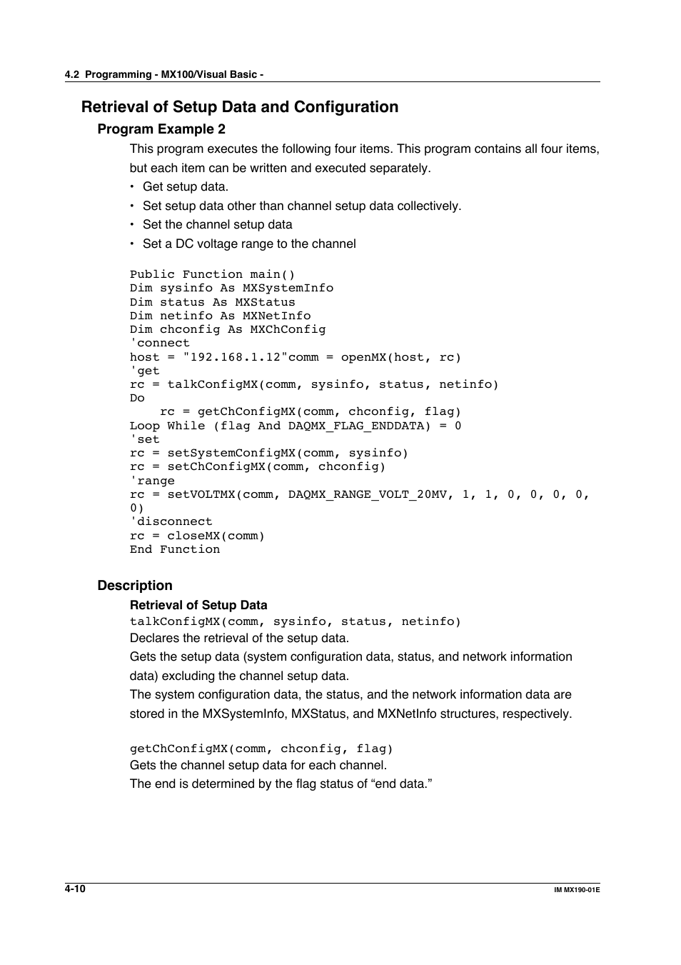 Retrieval of setup data and configuration | Yokogawa PC-Based MX100 User Manual | Page 257 / 1264