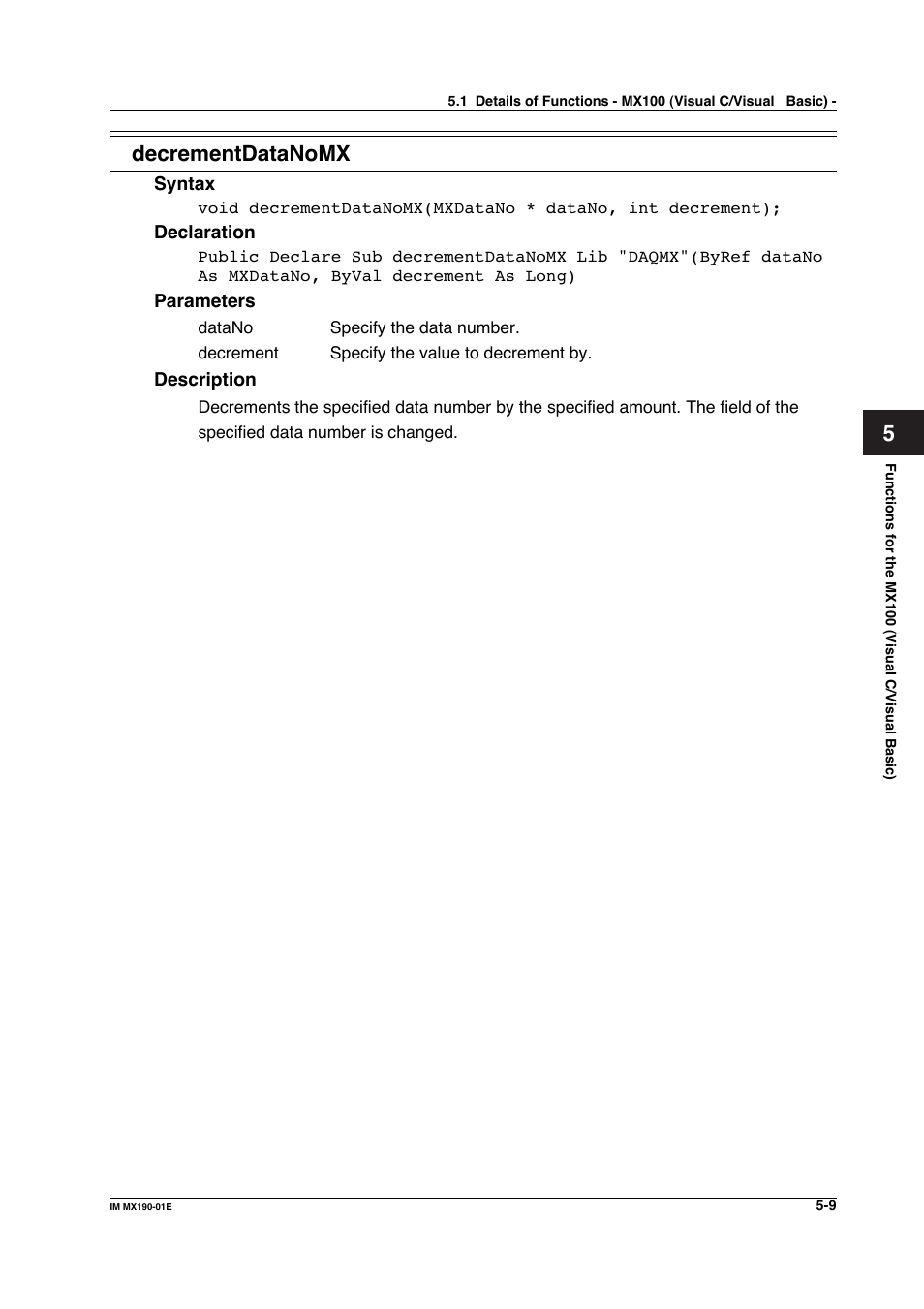 Decrementdatanomx | Yokogawa PC-Based MX100 User Manual | Page 267 / 1264