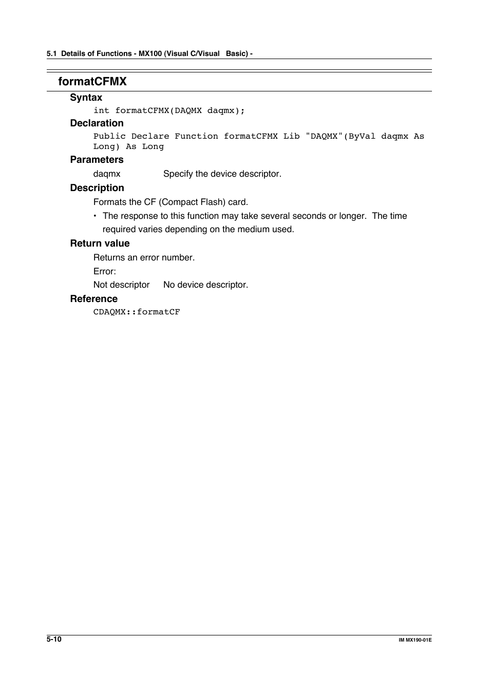 Formatcfmx | Yokogawa PC-Based MX100 User Manual | Page 268 / 1264