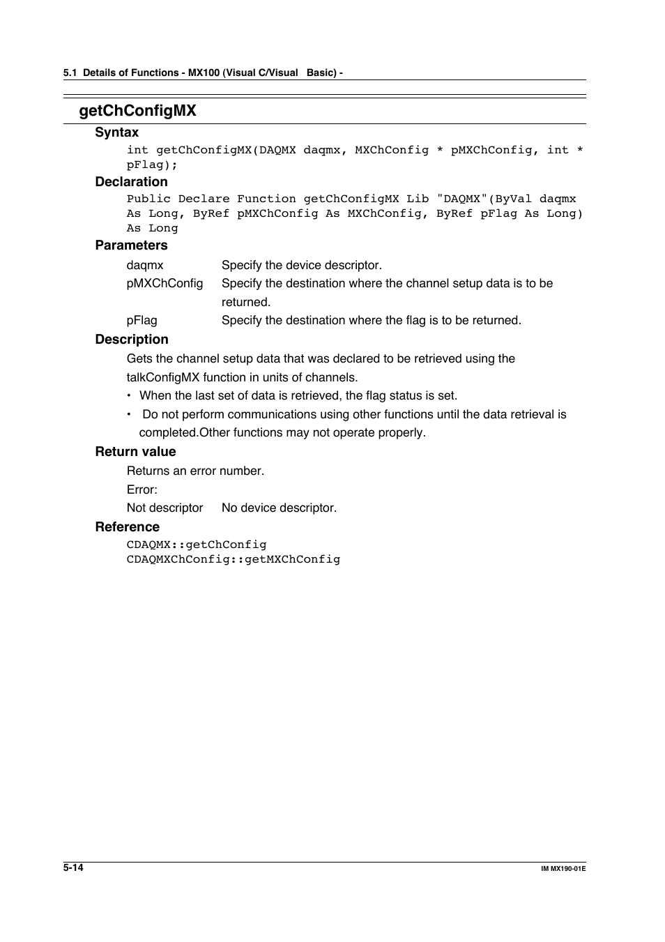 Getchconfigmx | Yokogawa PC-Based MX100 User Manual | Page 272 / 1264