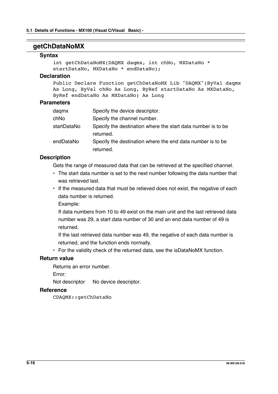 Getchdatanomx | Yokogawa PC-Based MX100 User Manual | Page 274 / 1264