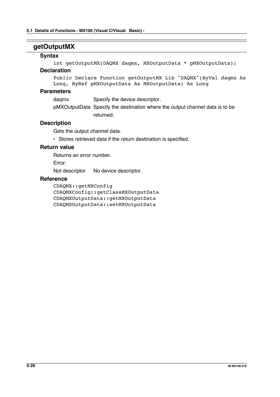 Getoutputmx | Yokogawa PC-Based MX100 User Manual | Page 284 / 1264