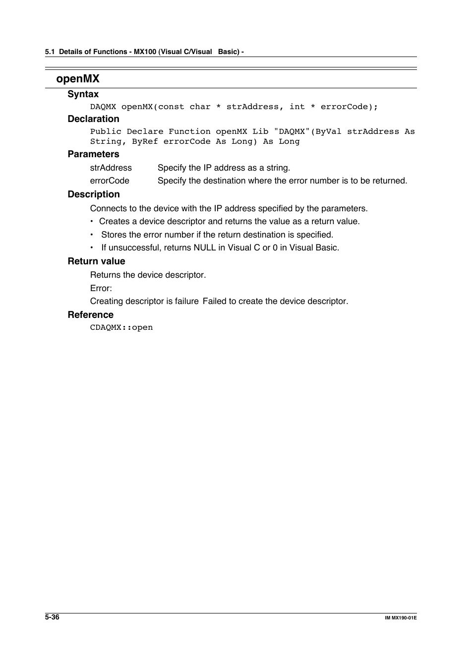 Openmx | Yokogawa PC-Based MX100 User Manual | Page 294 / 1264