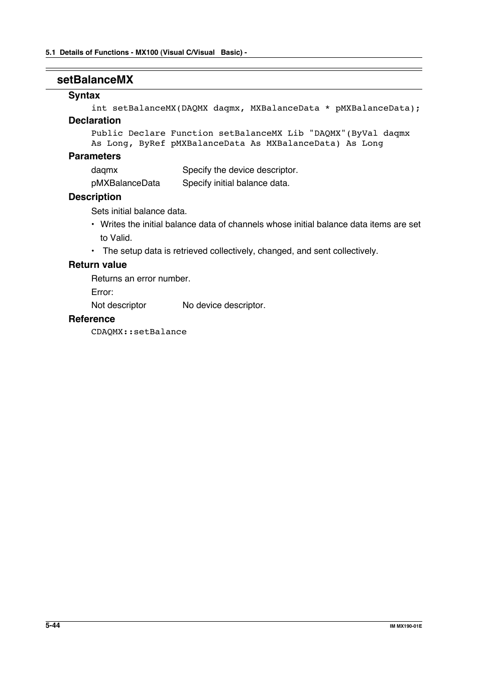 Setbalancemx | Yokogawa PC-Based MX100 User Manual | Page 302 / 1264