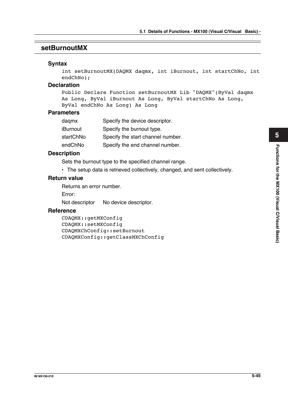 Setburnoutmx | Yokogawa PC-Based MX100 User Manual | Page 303 / 1264