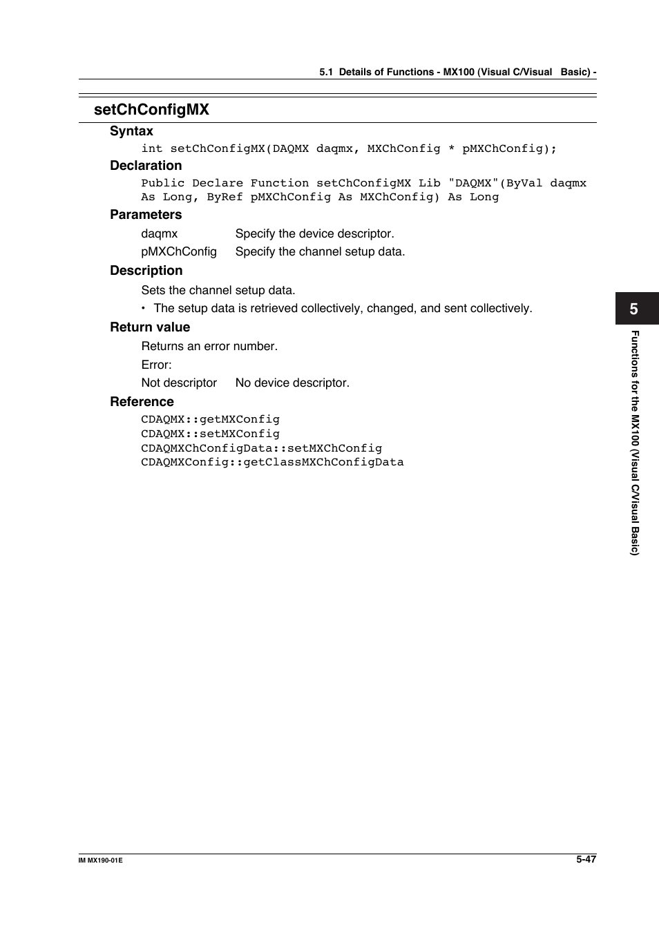 Setchconfigmx | Yokogawa PC-Based MX100 User Manual | Page 305 / 1264