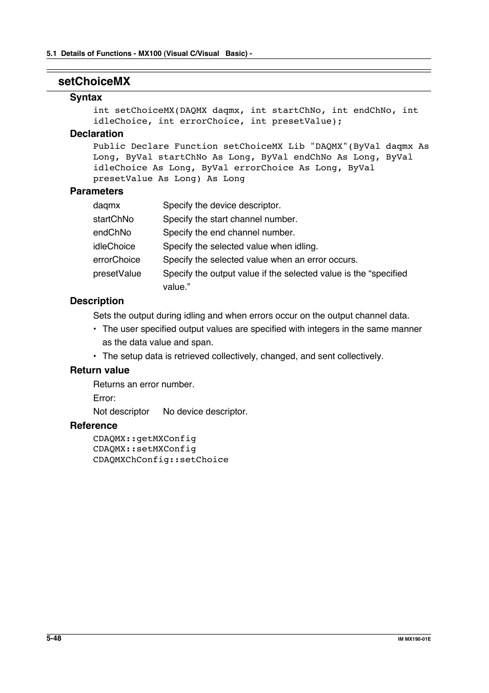 Setchoicemx | Yokogawa PC-Based MX100 User Manual | Page 306 / 1264