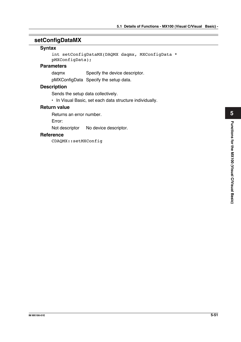 Setconfigdatamx | Yokogawa PC-Based MX100 User Manual | Page 309 / 1264