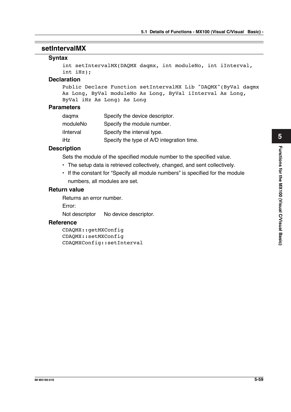 Setintervalmx | Yokogawa PC-Based MX100 User Manual | Page 317 / 1264