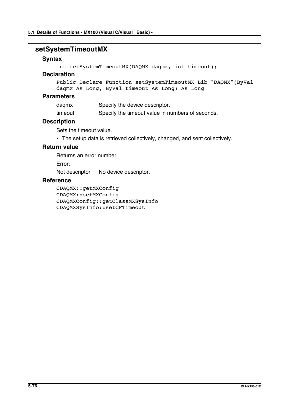 Setsystemtimeoutmx | Yokogawa PC-Based MX100 User Manual | Page 334 / 1264