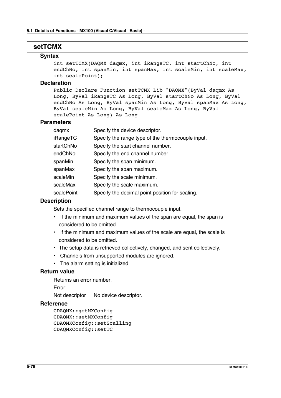 Settcmx | Yokogawa PC-Based MX100 User Manual | Page 336 / 1264