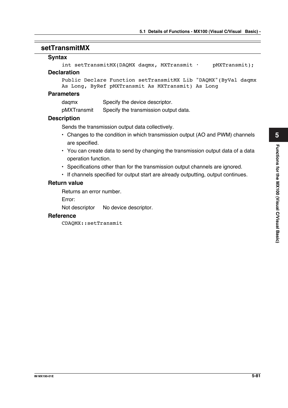 Settransmitmx | Yokogawa PC-Based MX100 User Manual | Page 339 / 1264