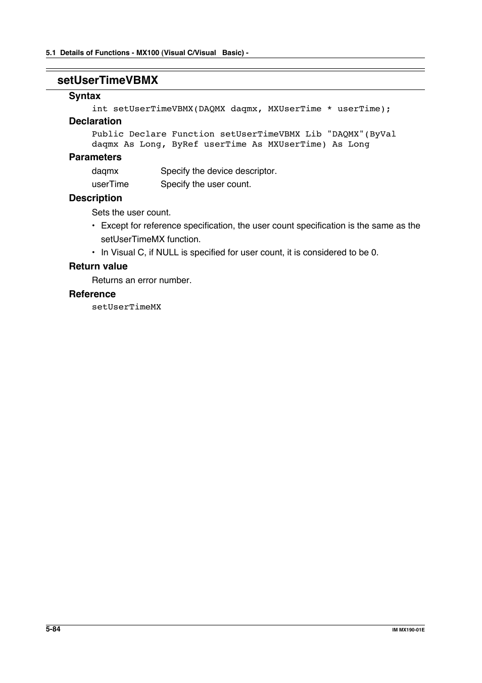 Setusertimevbmx | Yokogawa PC-Based MX100 User Manual | Page 342 / 1264