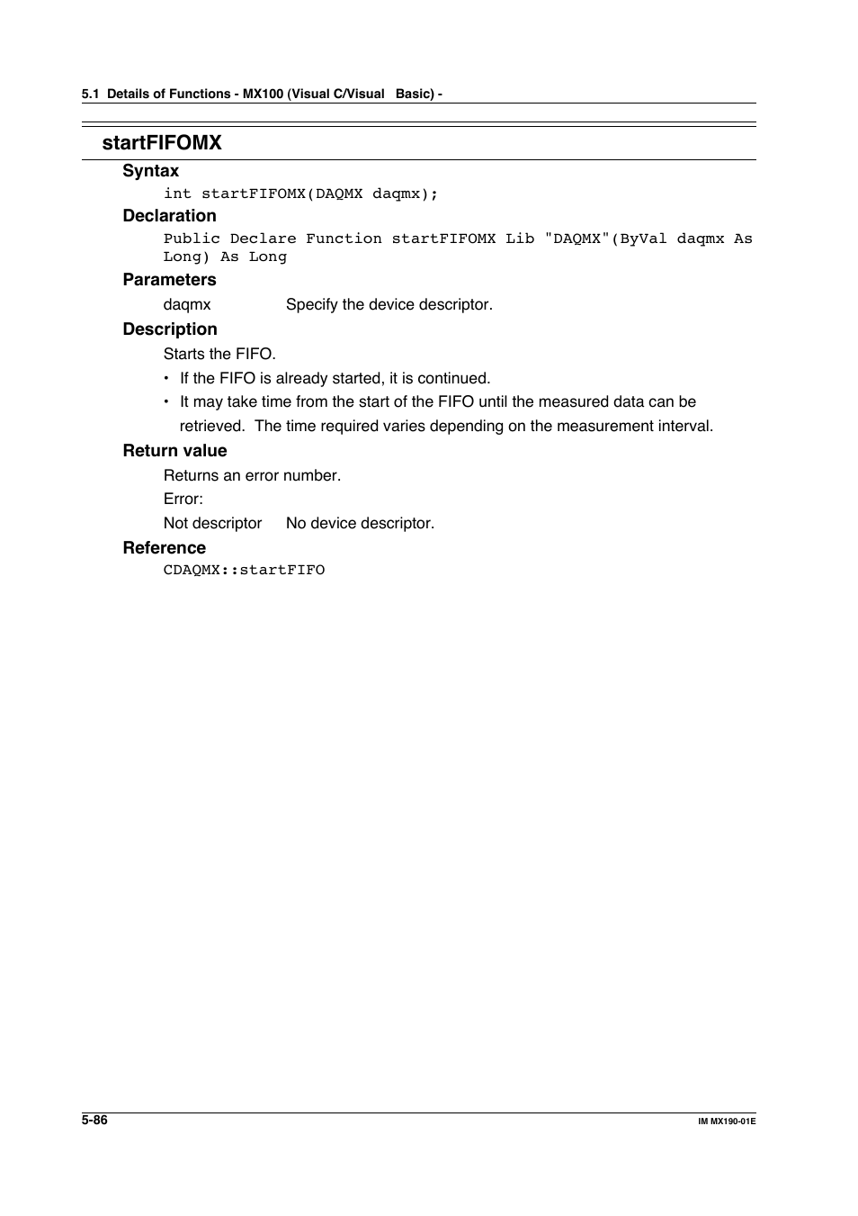 Startfifomx | Yokogawa PC-Based MX100 User Manual | Page 344 / 1264