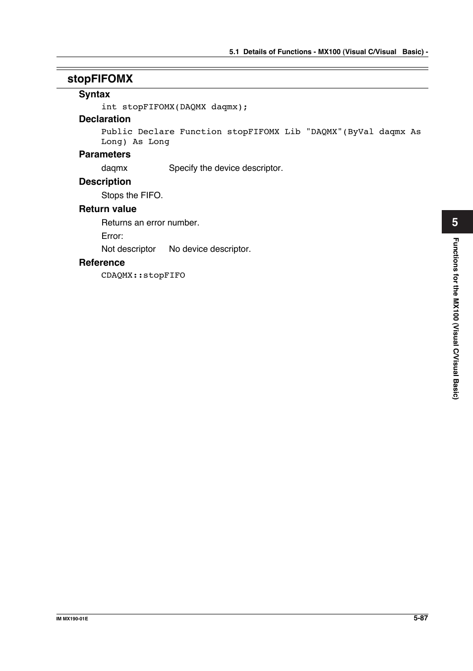 Stopfifomx | Yokogawa PC-Based MX100 User Manual | Page 345 / 1264