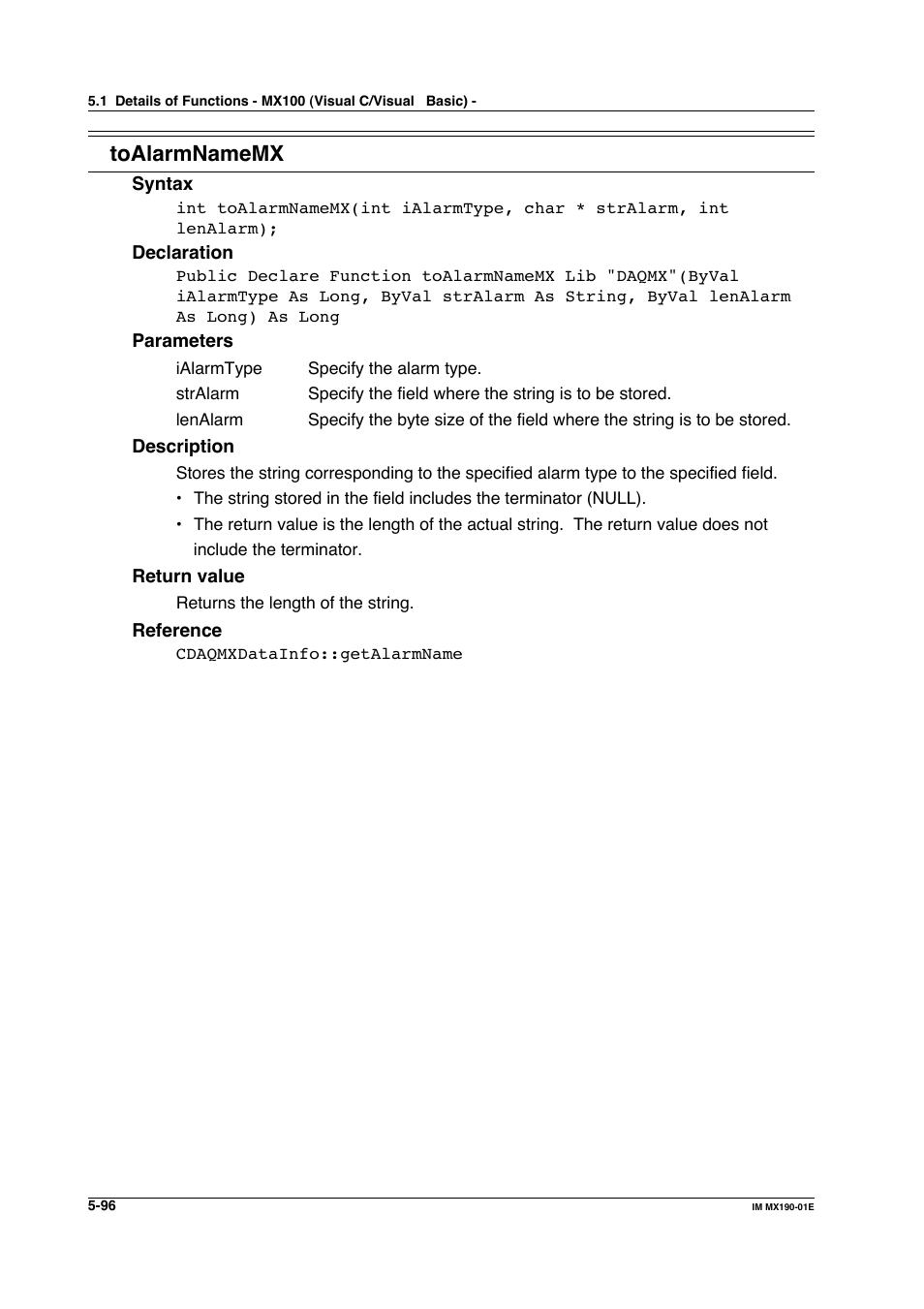 Toalarmnamemx | Yokogawa PC-Based MX100 User Manual | Page 354 / 1264
