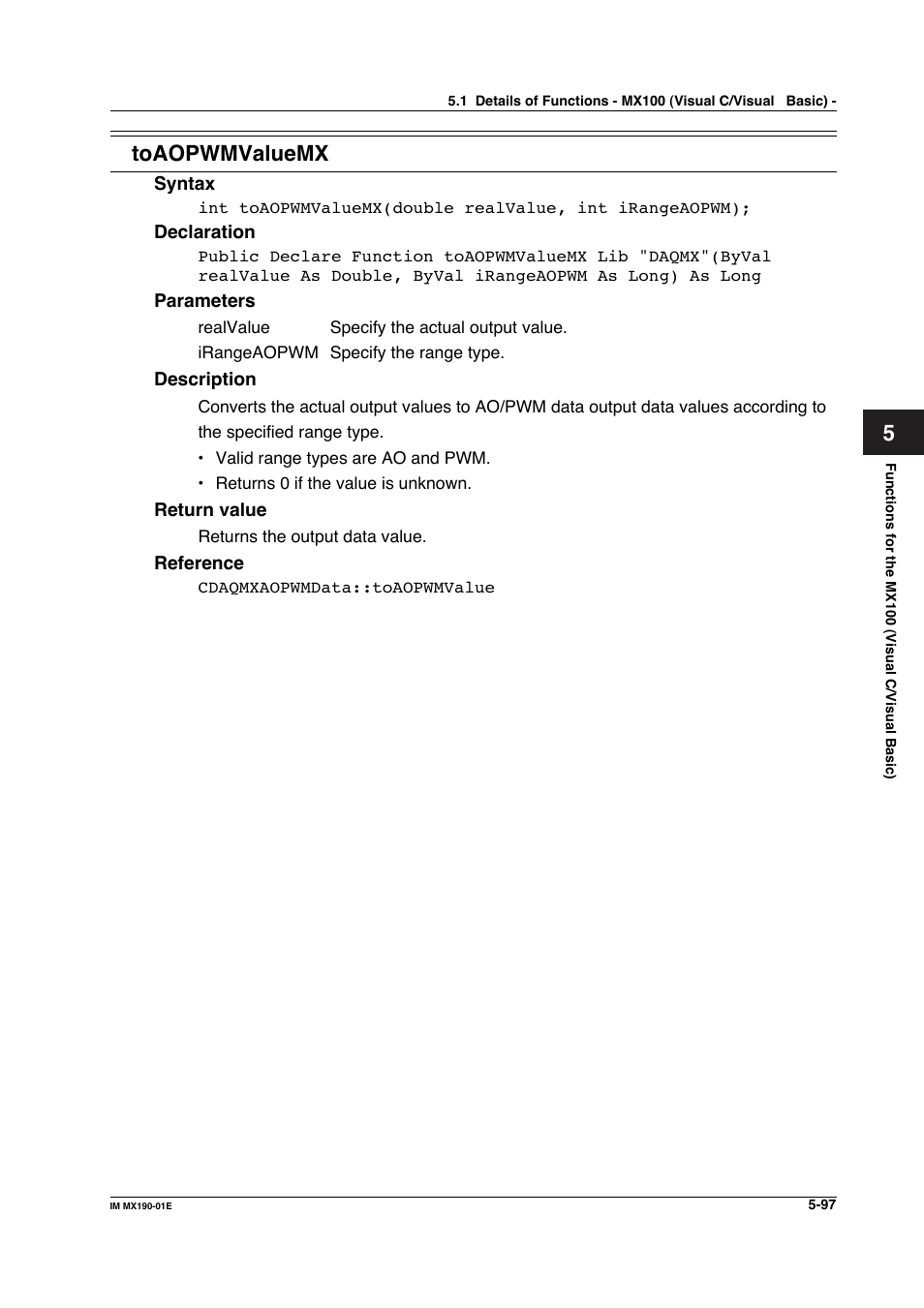 Toaopwmvaluemx | Yokogawa PC-Based MX100 User Manual | Page 355 / 1264