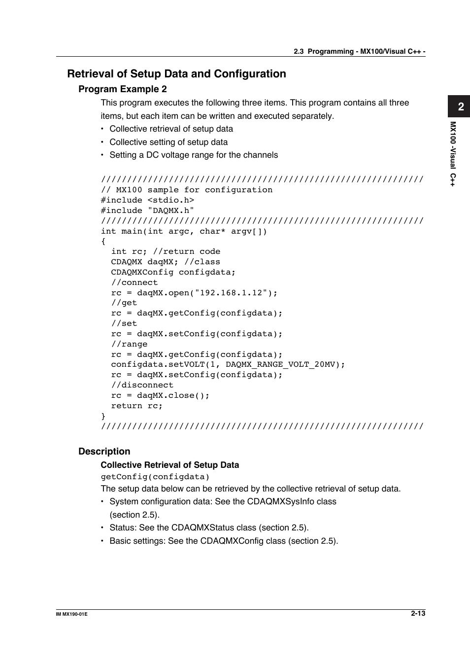 2retrieval of setup data and configuration | Yokogawa PC-Based MX100 User Manual | Page 36 / 1264