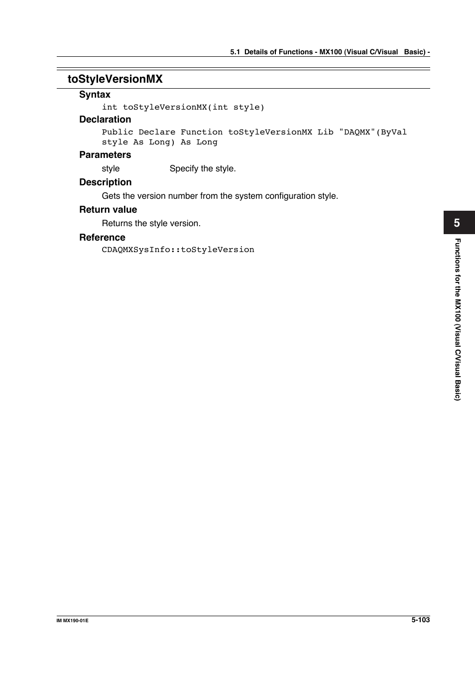 Tostyleversionmx | Yokogawa PC-Based MX100 User Manual | Page 361 / 1264