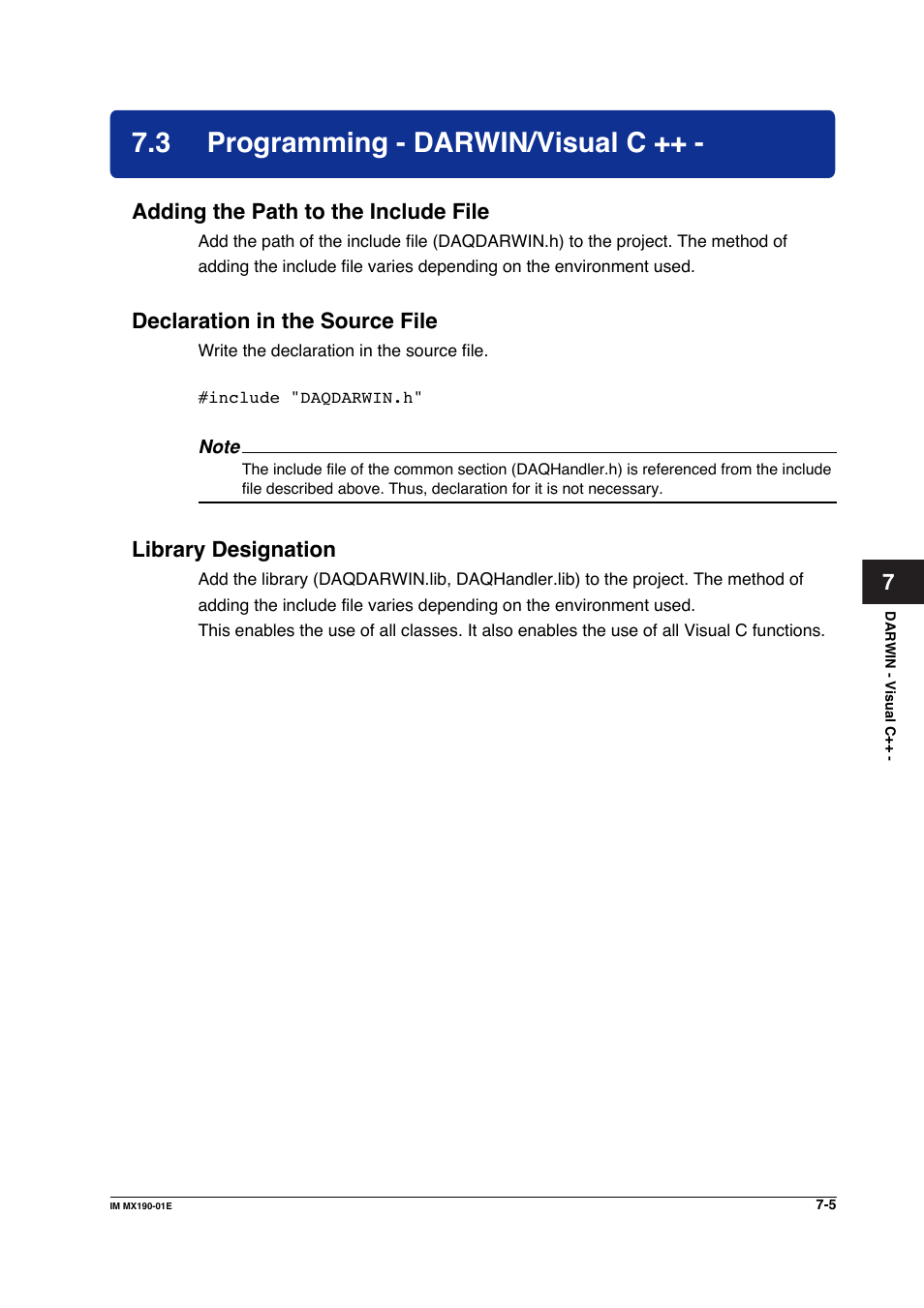 3 programming - darwin/visual c, Programming - darwin/visual c ++ -5 | Yokogawa PC-Based MX100 User Manual | Page 403 / 1264