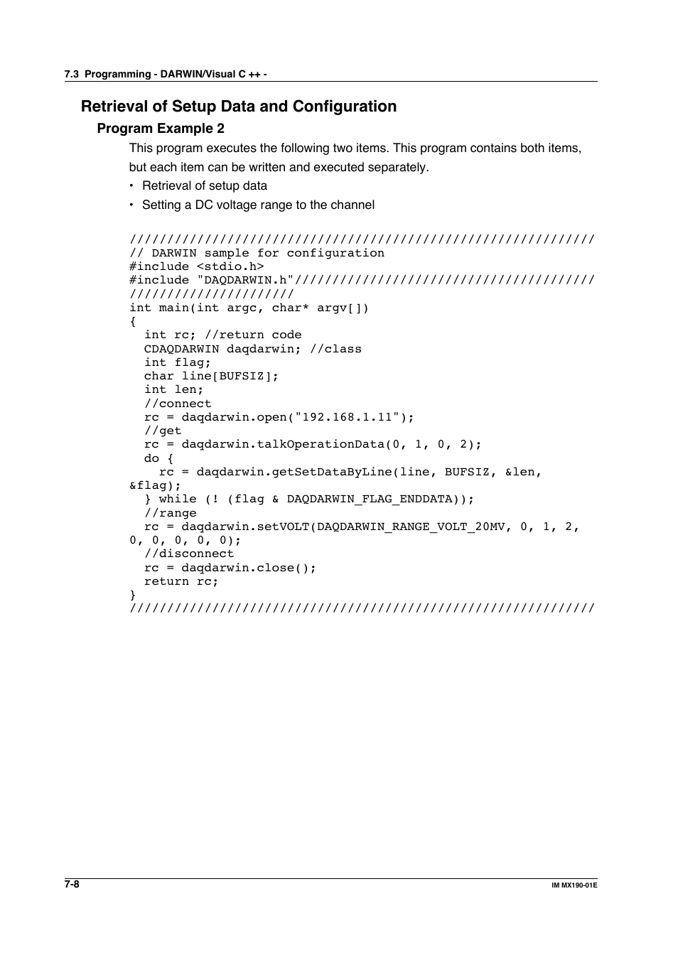 Retrieval of setup data and configuration | Yokogawa PC-Based MX100 User Manual | Page 406 / 1264