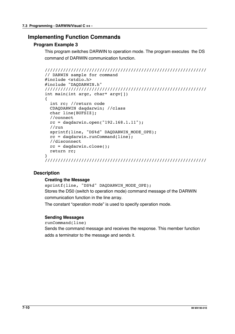 Implementing function commands | Yokogawa PC-Based MX100 User Manual | Page 408 / 1264