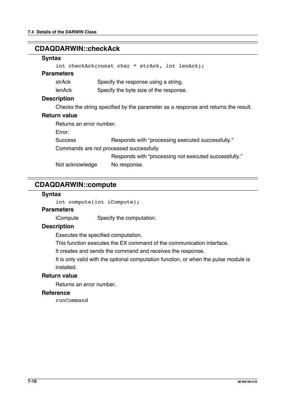 Cdaqdarwin::checkack, Cdaqdarwin::compute | Yokogawa PC-Based MX100 User Manual | Page 414 / 1264