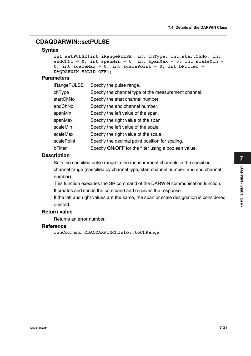 7cdaqdarwin::setpulse | Yokogawa PC-Based MX100 User Manual | Page 429 / 1264