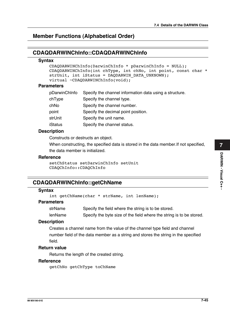 Cdaqdarwinchinfo::getchname | Yokogawa PC-Based MX100 User Manual | Page 443 / 1264