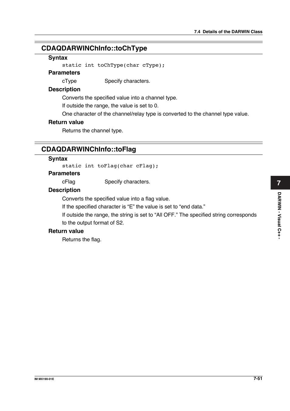 7cdaqdarwinchinfo::tochtype, Cdaqdarwinchinfo::toflag | Yokogawa PC-Based MX100 User Manual | Page 449 / 1264