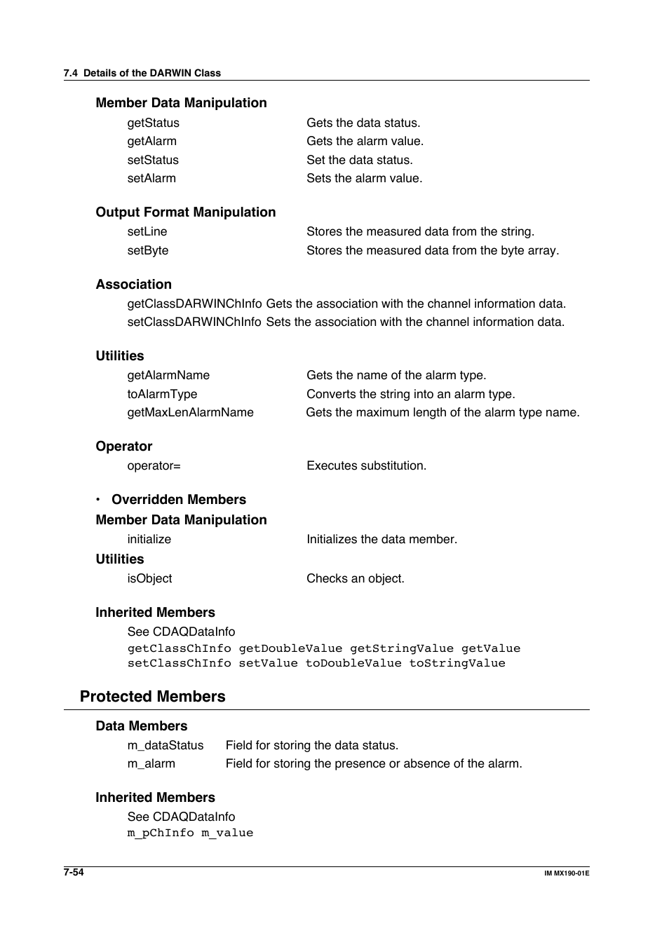 Protected members | Yokogawa PC-Based MX100 User Manual | Page 452 / 1264