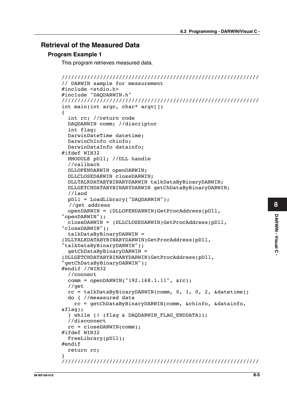 8retrieval of the measured data | Yokogawa PC-Based MX100 User Manual | Page 479 / 1264