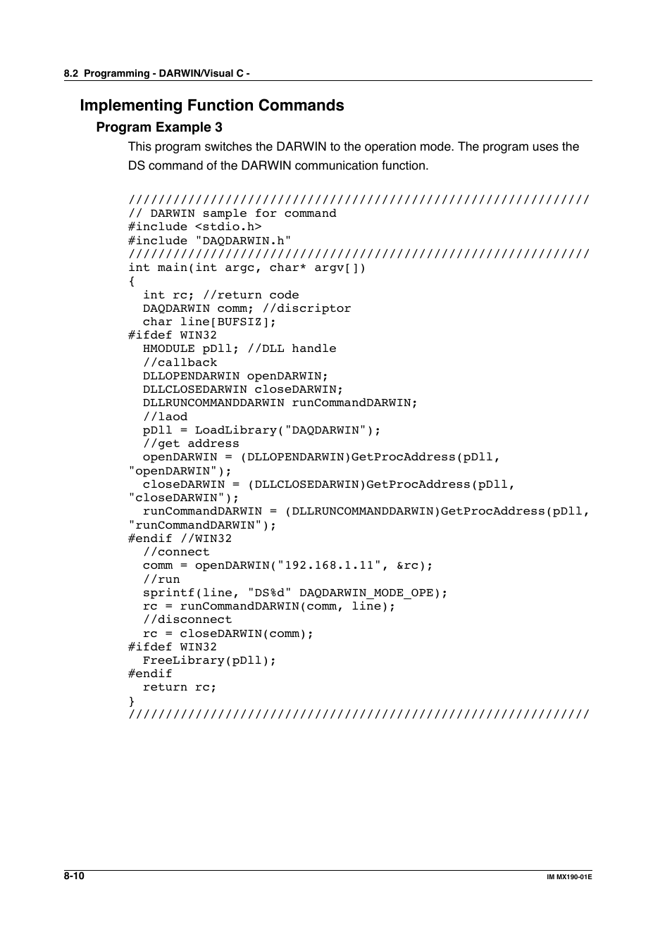 Implementing function commands | Yokogawa PC-Based MX100 User Manual | Page 484 / 1264