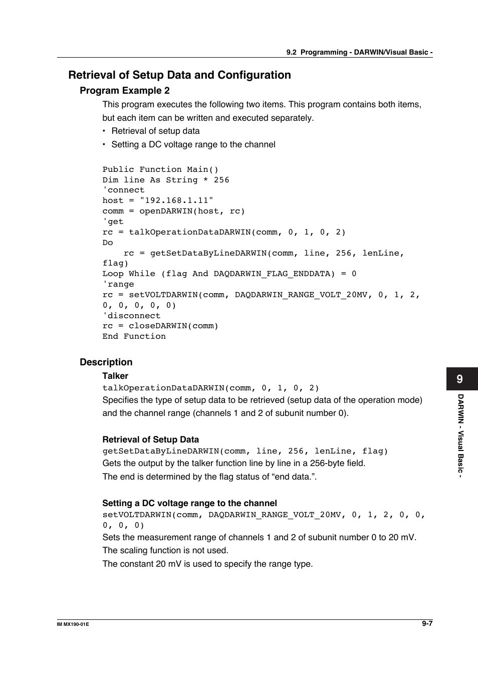 9retrieval of setup data and configuration | Yokogawa PC-Based MX100 User Manual | Page 495 / 1264