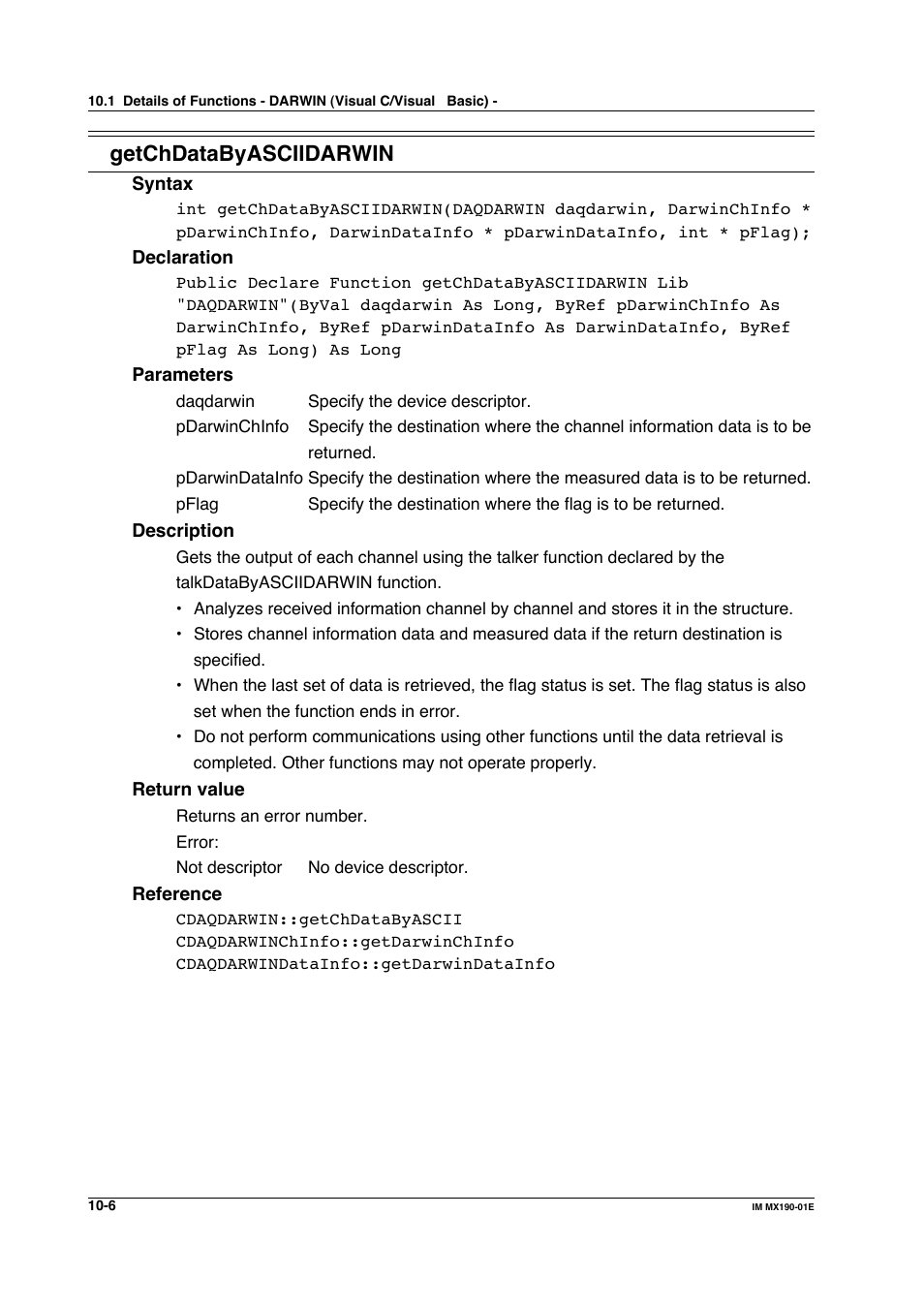 Getchdatabyasciidarwin | Yokogawa PC-Based MX100 User Manual | Page 504 / 1264
