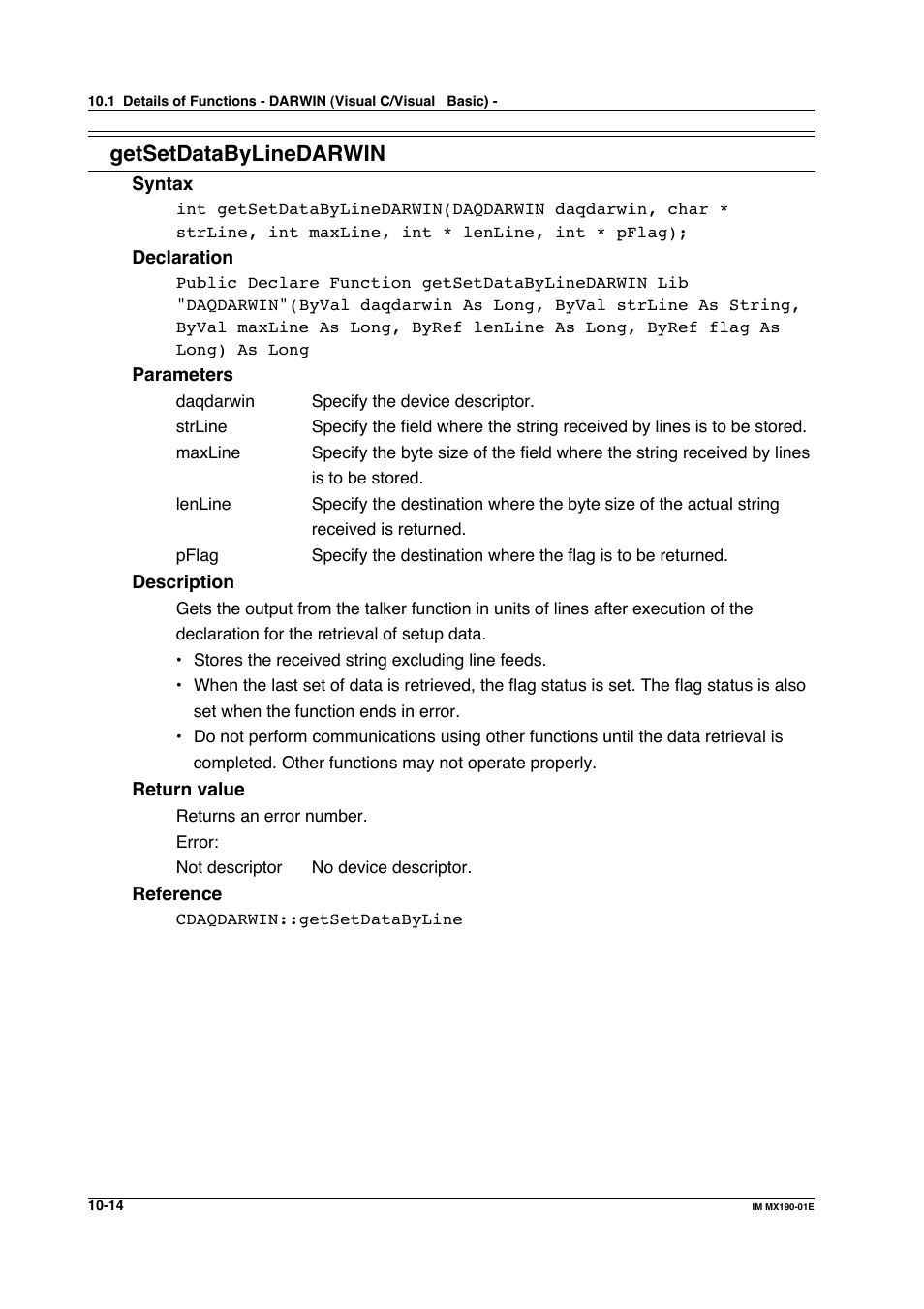 Getsetdatabylinedarwin | Yokogawa PC-Based MX100 User Manual | Page 512 / 1264