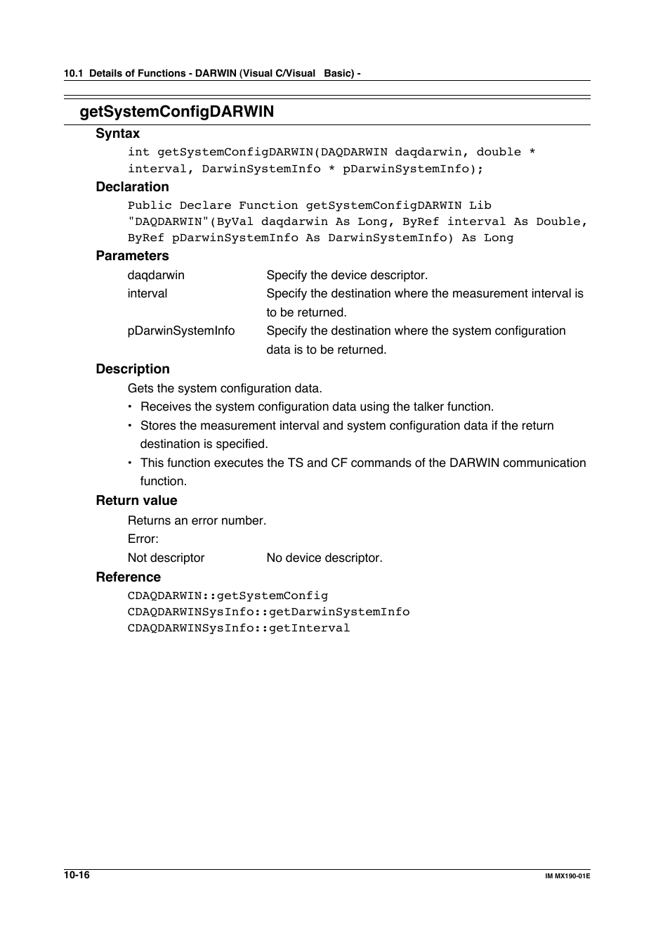 Getsystemconfigdarwin | Yokogawa PC-Based MX100 User Manual | Page 514 / 1264